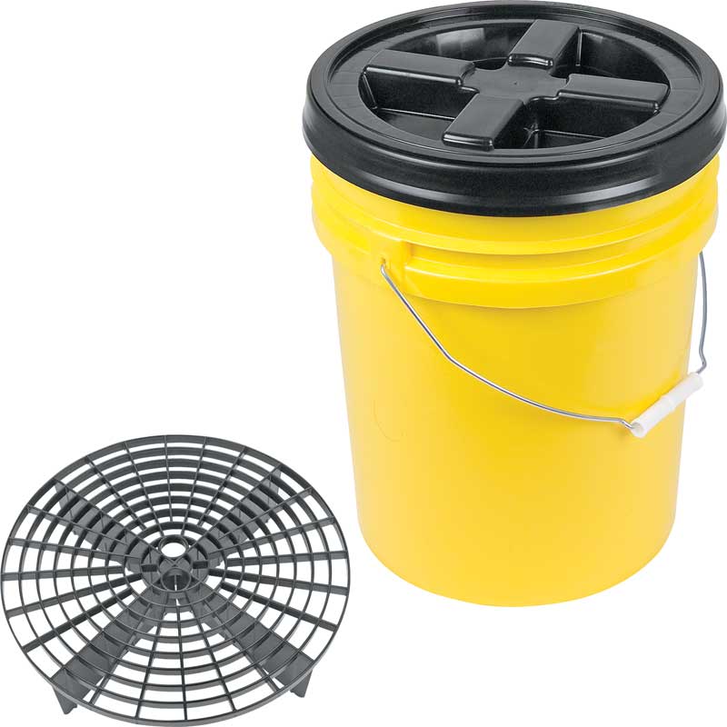 Grit Guard BasicWash System 5 Gallon Yellow Pail WithBlack Lid 