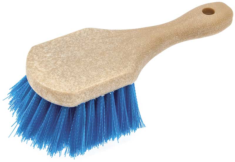 Scrub Brush Strong Bristles 8" Handle Blue 