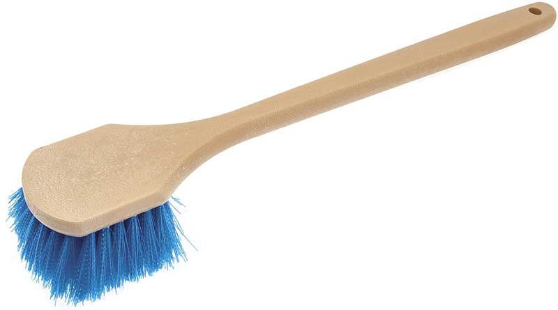 Scrub Brush Strong Bristles Straight Head 18" Handle Blue 
