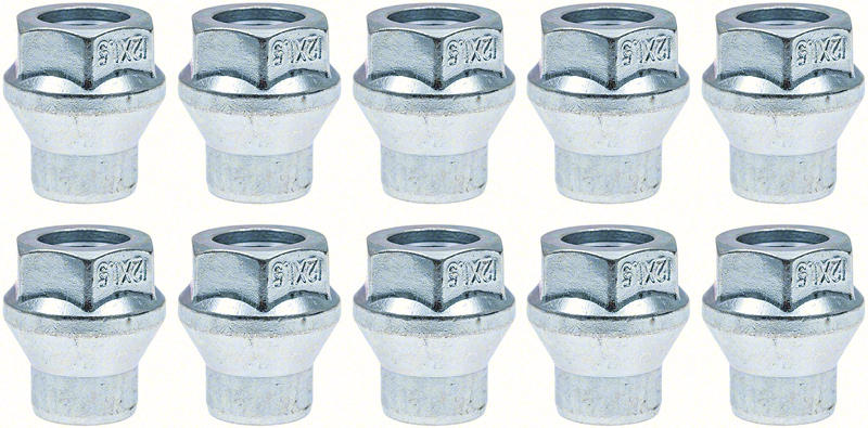 12Mm - 1.50 R15 Lug Nut With 1/4" Shank - For Use With Spacers - Kit Of 10 