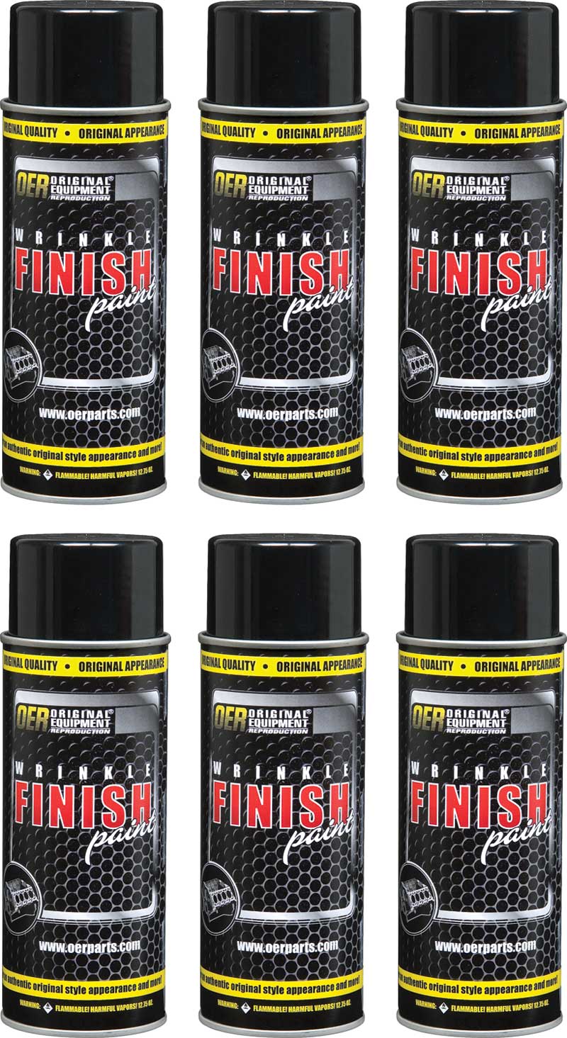 Black Wrinkle Finish Paint Case of 6 - 16 Oz Aerosol Cans 