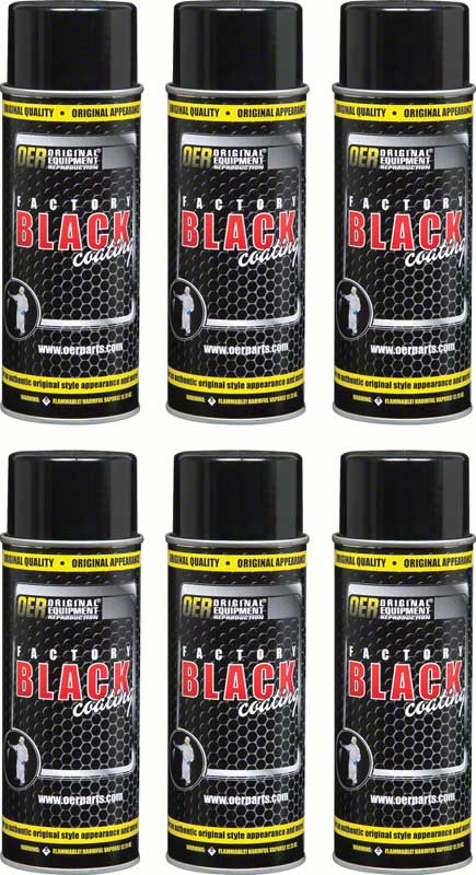 "Factory Black" Ultra Flat BlackPaint, Case of 6 - 16 Oz Aerosol Can 