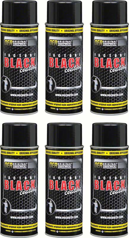 "Factory Black" Low Gloss Black Paint Case of 6 - 16 Oz Aerosol Can 