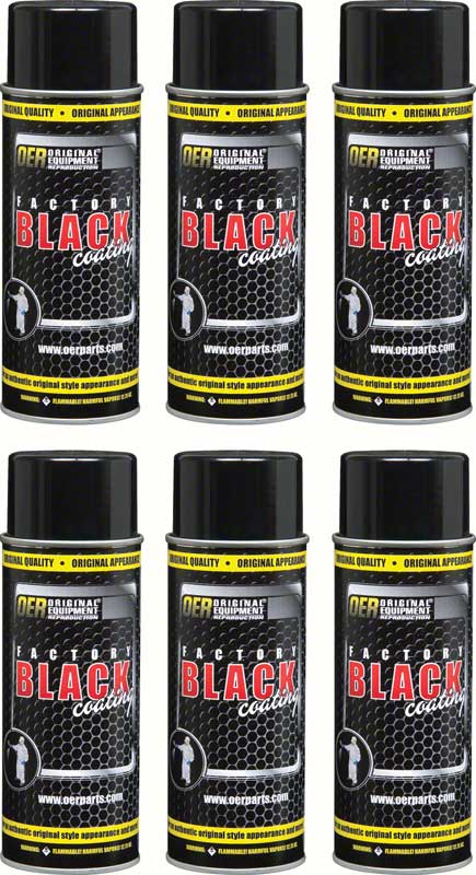 "Factory Black" Semi Gloss Black Paint Case of 6 - 16 Oz Aerosol Cans 