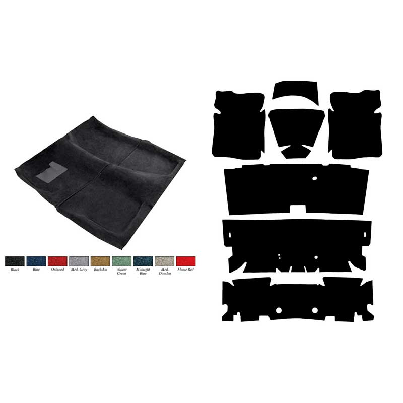 1976-81 F-Body Cutpile Carpet/Underlay Kit W/O Console Black 