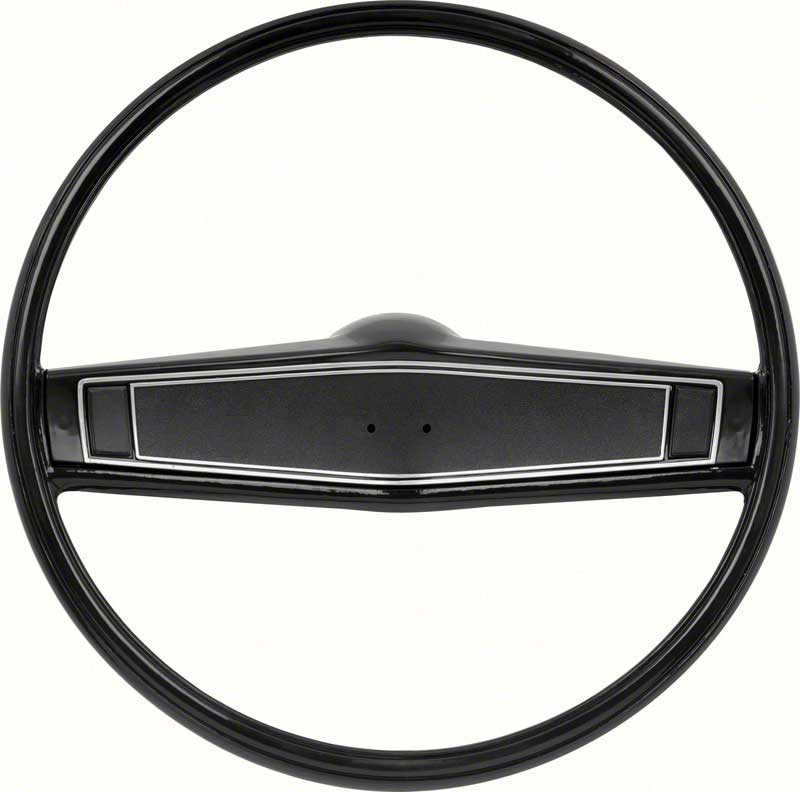 1969-70 Black Steering Wheel Kit With Black Shroud 