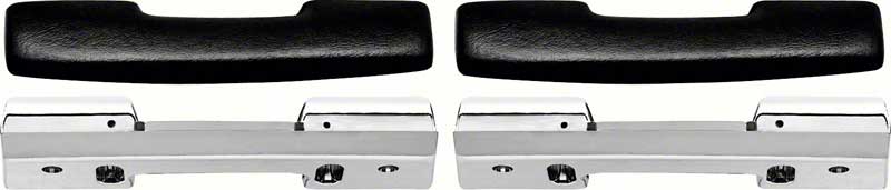 1965-67 Nova, 1967 Camaro / Firebird Black Standard Front Arm Rest Kit 