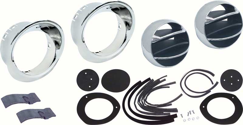 1967-68 F-Body Astro Ventilation Vent Kit With Chrome Bezels 