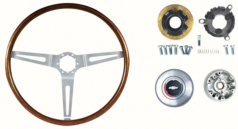 1967-68 Walnut Steering Wheel Kit 