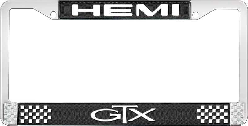 1967-71 Mopar Hemi GTX License Plate Frame - Black 