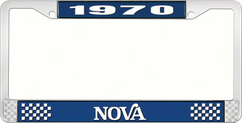 1970 Nova License Plate Frame Style 2 Blue 