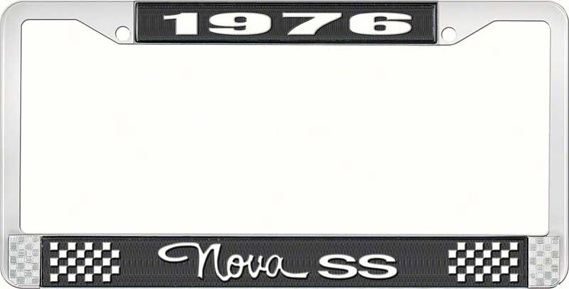 1976 Nova SS License Plate Frame Style 3 Black 