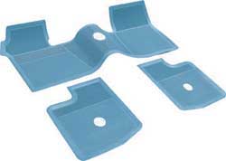 1962-65 Chevrolet Without Console Light Blue 3 Piece Rubber Floor Mat Set 