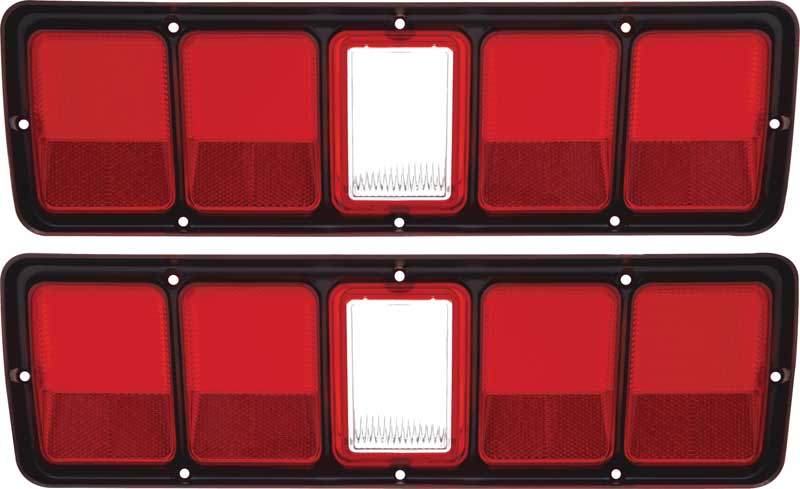 1971 Plymouth Road Runner / GTX Tail Lamp Lenses With Black Trim 