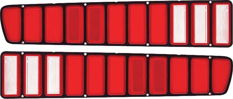 1973-74 Dodge Charger Tail Lamp Lenses Without Silver accent 