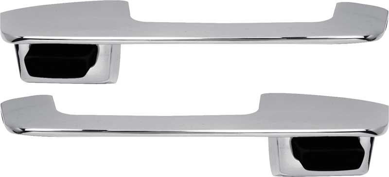 1968-1969 Mopar A & B Body Front Outer Door Handle Set With Black Buttons 
