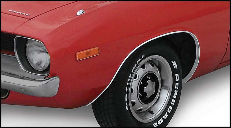 1970-1974 Plymouth Barracuda Wheel Opening Trim Molding Set 
