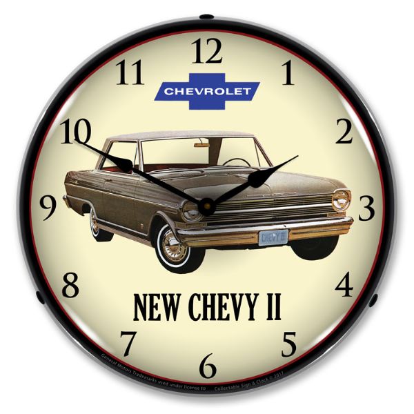 1962-1962 Chevrolet Nova / Chevy II LED Clock. Silver "New"
