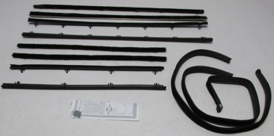 1966-67 Chevelle 2 Door Sedan Superkit Authentic Window Felts Whiskers Kit & Glass Run Set (10pcs)