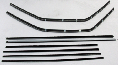 1959-60 El Camino Superkit Authentic Window Felts Whiskers Kit, Division Bars, & Upper Channels (8pcs)