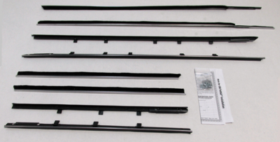 1962-64 1962 Grand Prix & 1962-64 Bonneville, Catalina, & Ventura Authentic Window Felts Whiskers Kit (8pcs)