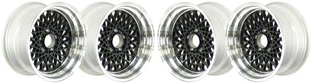 16" X 8" GTA Alloy Wheel Set - (4) 0mm Offset - Black 