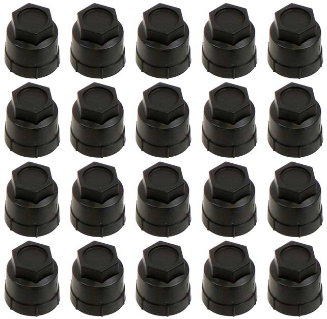 Lug Nut Caps Black - Set of 20 