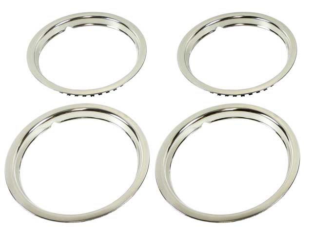 15" Stainless Steel 1-1/2" Deep Rally Wheel Trim Ring Set For OEM Wheel Only 