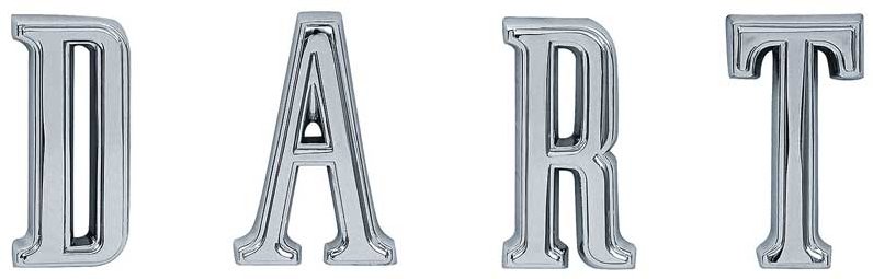 1967-1968 "DART" Quarter Emblem Letter Set 