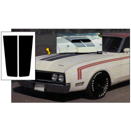 1969 Mercury Cyclone Hood Stripe Kit - W-Nose Hood Scoop