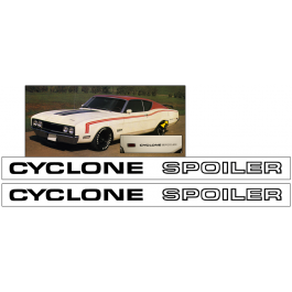 1969 Mercury Cyclone Spoiler Body Lettering Decal Set