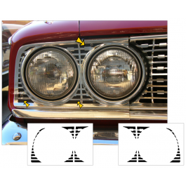 1963 Ford Galaxie Headlight Bezel Decal Kit