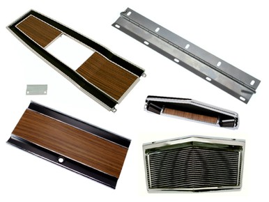 1969-70 B-body Woodgrain 4 Speed Console Plate Kit