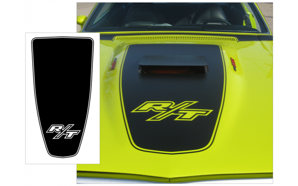 1971 Dodge Charger R/T Hood Blackout Stripes - R/T Logo