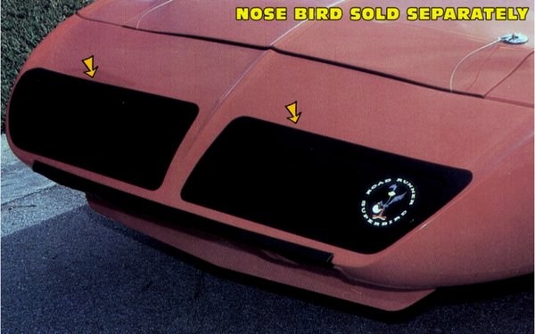 1970 Plymouth Superbird Nose Blackout Stripes Decals Kit