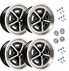 Mopar Magnum Wheels Package for Dodge/Plymouth Black (2)17x9" (2)17x8"