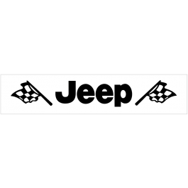 Jeep with Flags Windshield Decal - 3" x 19"