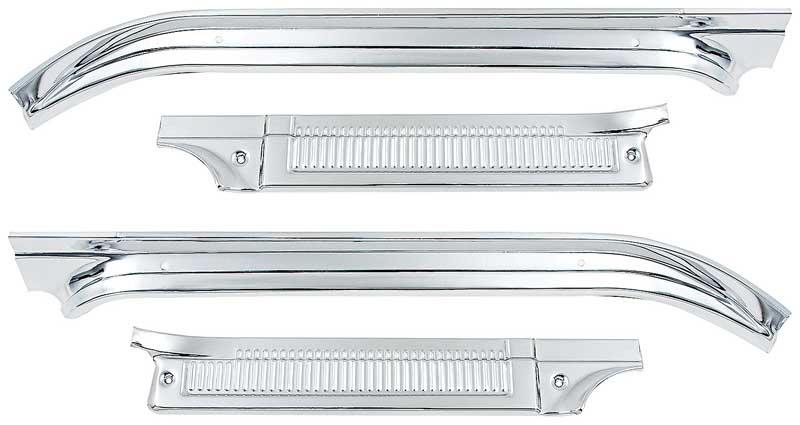 1973-77 Chevrolet & GMC Pickup Truck Door Sill Plate Set - Polished Aluminium 4 Piece Set