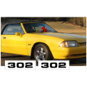 1987-93 Mustang Hood Cowl Decal Set - 302