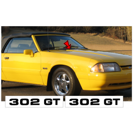 1987-93 Mustang Hood Cowl Decal Set - 302 GT