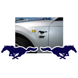 Mustang Solid Pony Decal Set - 2" x 4.5"