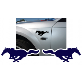 Mustang Solid Pony Decal Set - 3" x 7.5"