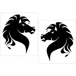 Mustang Horse Head Decal Set - 10" Tall