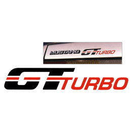 1984 Mustang GT Turbo Fender Decal - Black / Red Orange