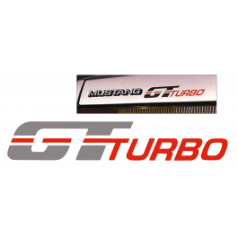 1984 Mustang GT Turbo Fender Decal - Silver / Red Orange