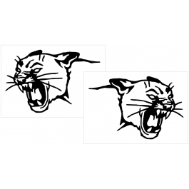 Cougar Head Decal Set - 6" Tall