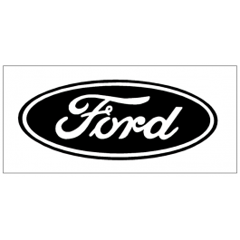 Ford Oval Logo Decal - Solid Style - 5" Tall