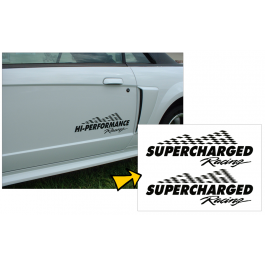 Supercharged Racing Decal Set - 6" x 18"