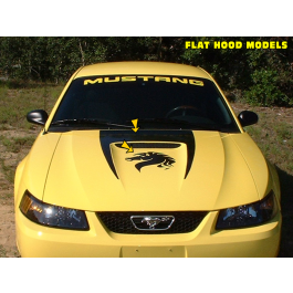 1999-03 Mustang Claw Hood with Horse Head Decal Kit - Flat Hood