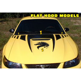 1999-03 Mustang Claw Hood & Faders & Horse Head Decal Kit - Flat Hood